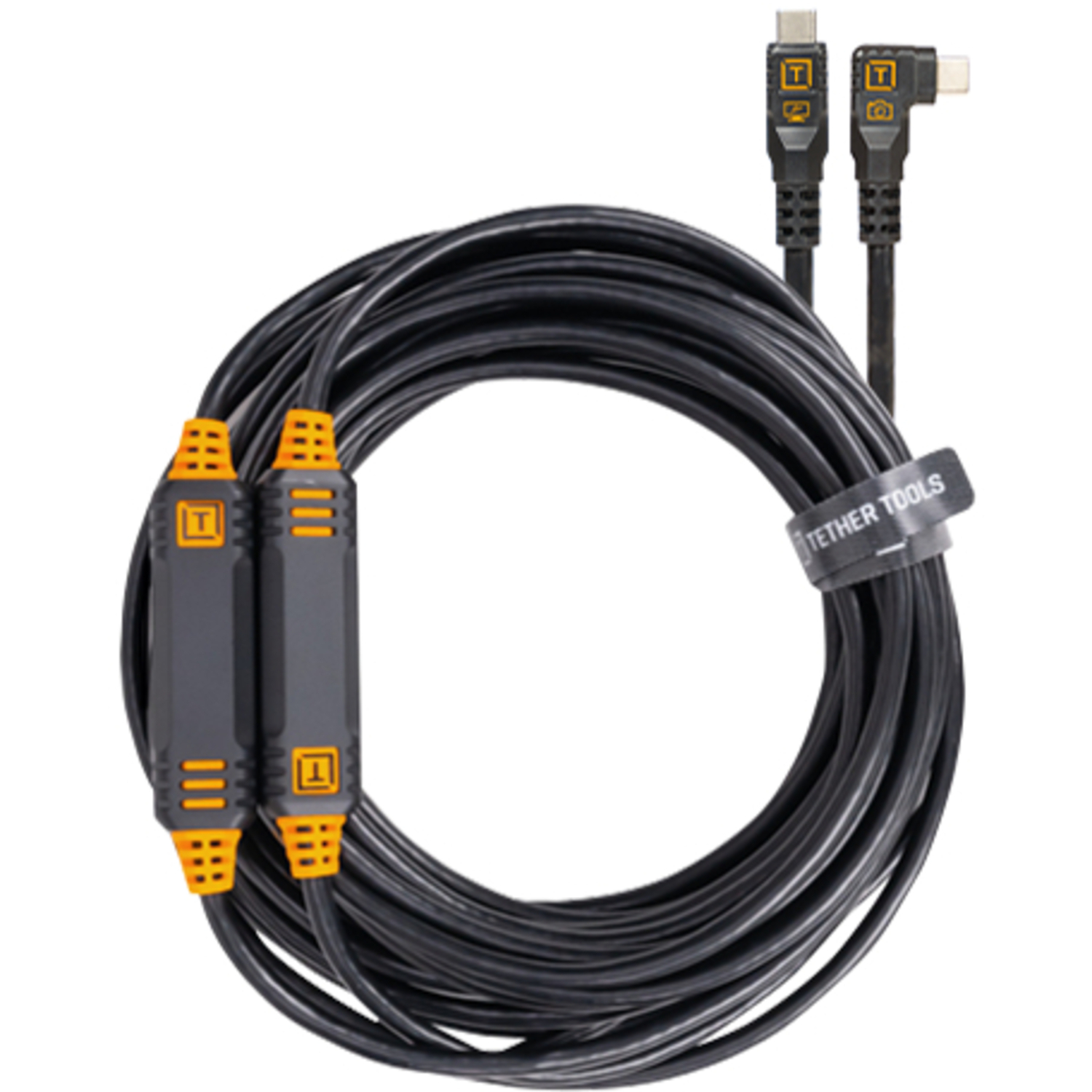 TetherTools TetherPro USB-C zu USB-C gerade auf rechtwinklig schwarz 9,4m