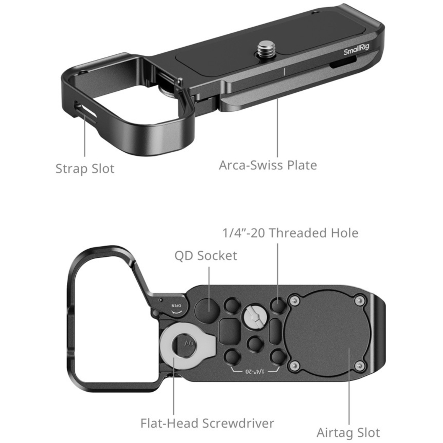 SmallRig Basisplatte mit AirTag Slot 5481 für Sony Alpha 7C II und Alpha 7C R schwarz