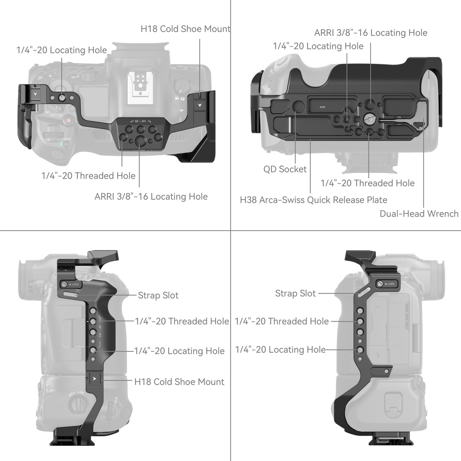 SmallRig Cage 5623 für Canon EOS R5 Mark II mit Batteriegriff BG-R20