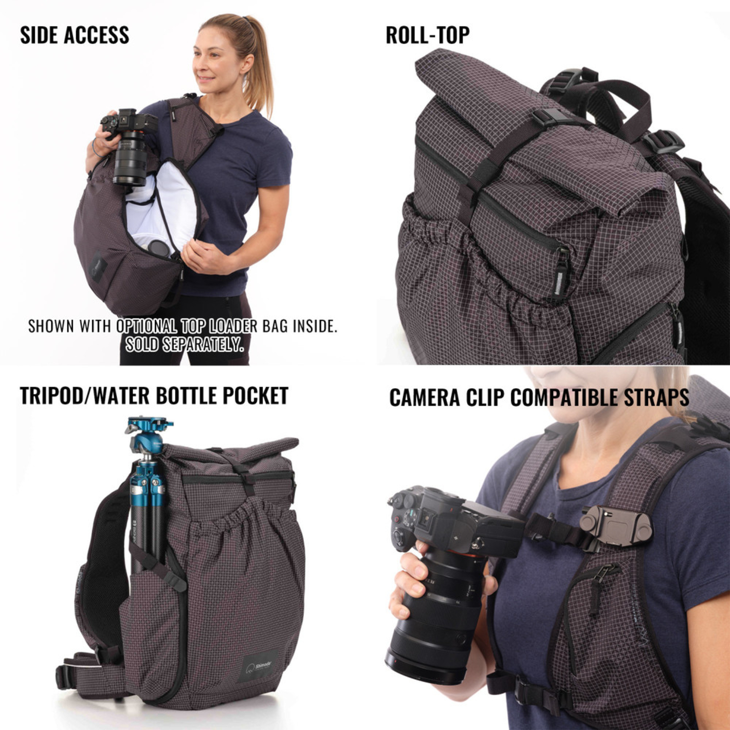 Shimoda Side Lite 22 Damenrucksack Schwarz/Weiß