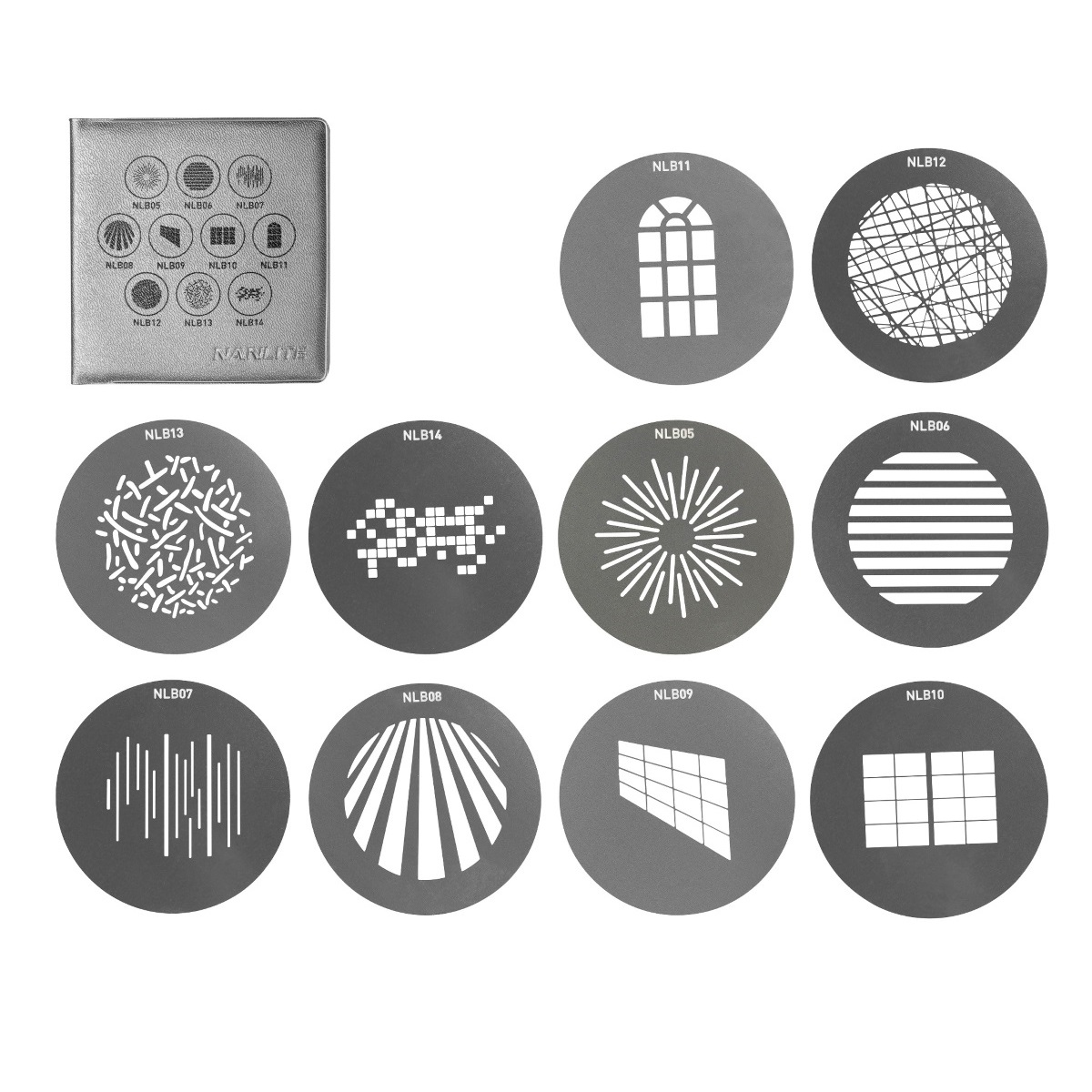 Nanlite Gobo-Set 1 AS-GB-B-SET1 mit 10 Gobos Größe B für KAI3840 und KAI3841