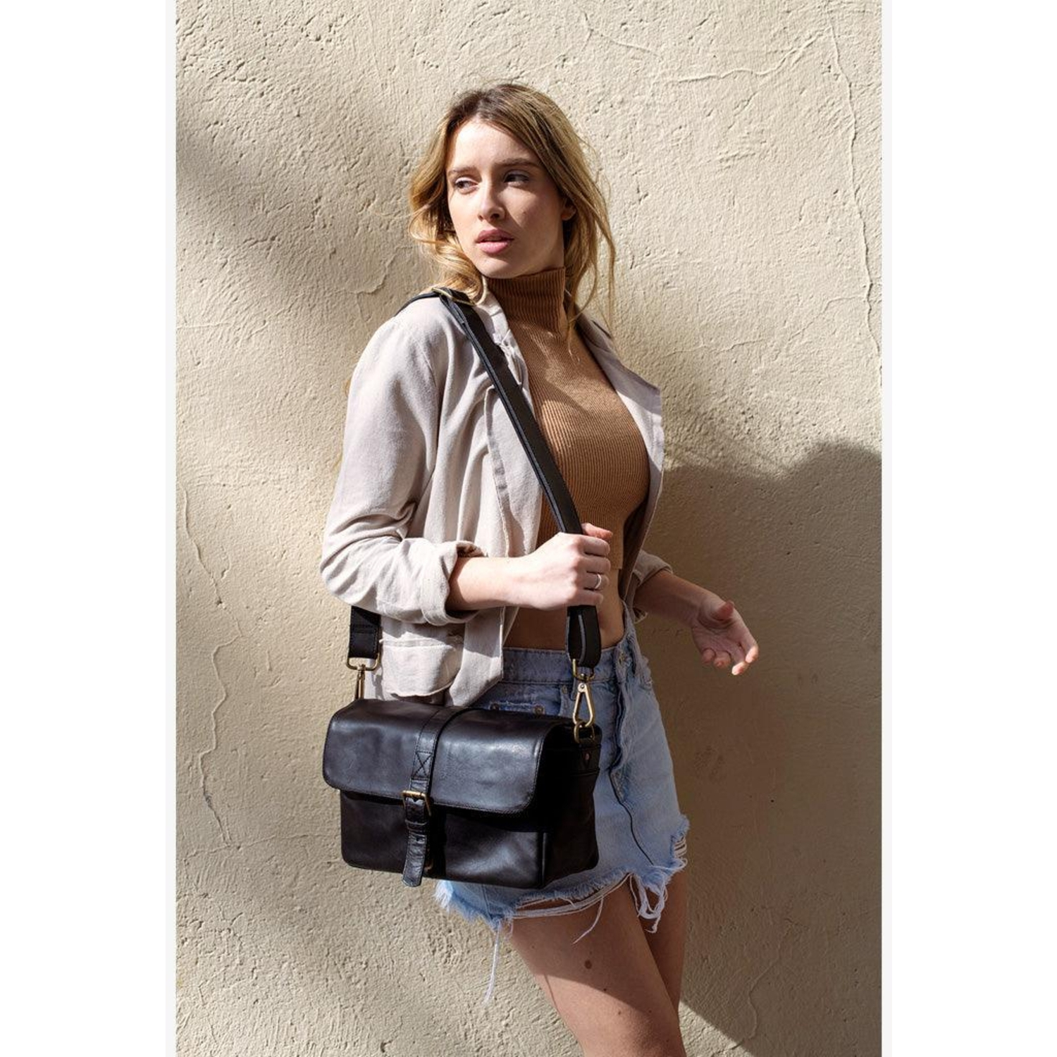 Bronkey Paris Leder Camera Bag Black