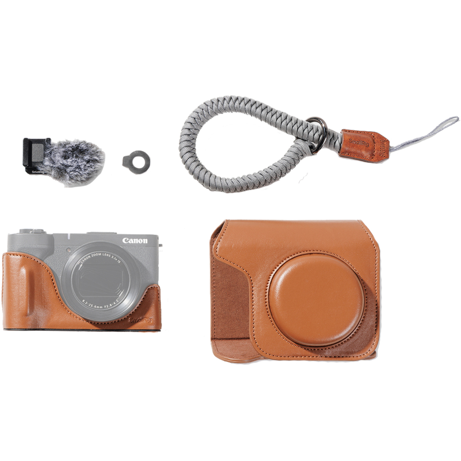 SmallRig Halbtaschen-Kit 5385 braun für Canon PowerShot V1