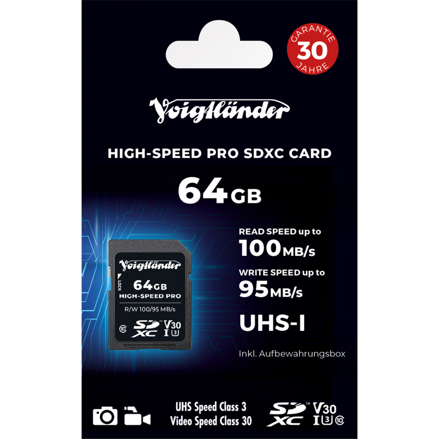 Voigtländer 64GB High-Speed Pro SDXC Class 10 UHS-I V30