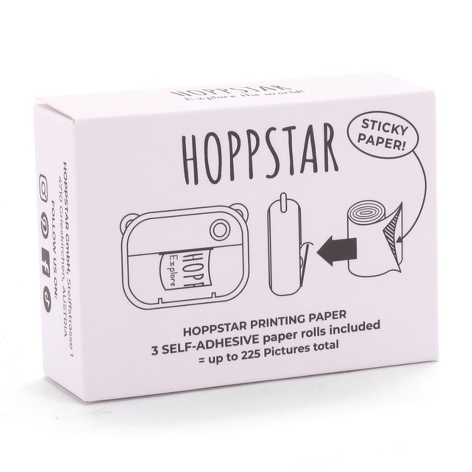 Hoppstar Selbstklebende Papierrollen 3er Nachfüllpack