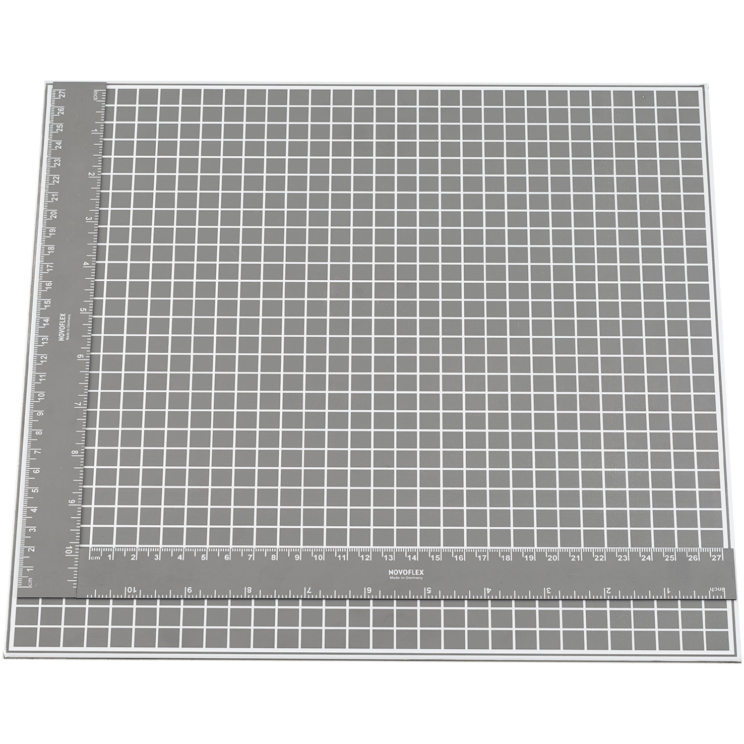 Novoflex Metall-Grundplatte MS-REPLA mit Raster und 2 skalierten Magnetstreifen