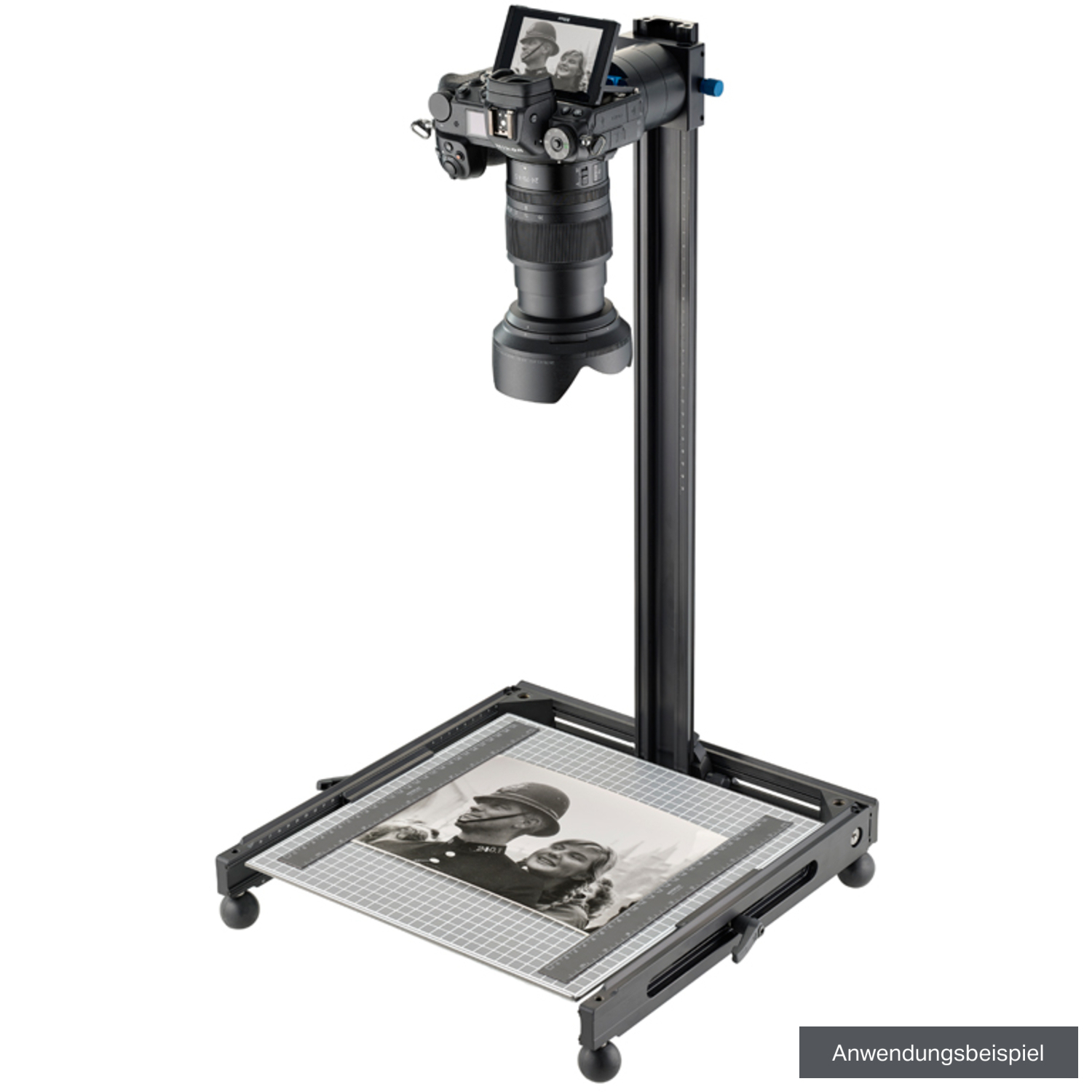 Novoflex Metall-Grundplatte MS-REPLA mit Raster und 2 skalierten Magnetstreifen