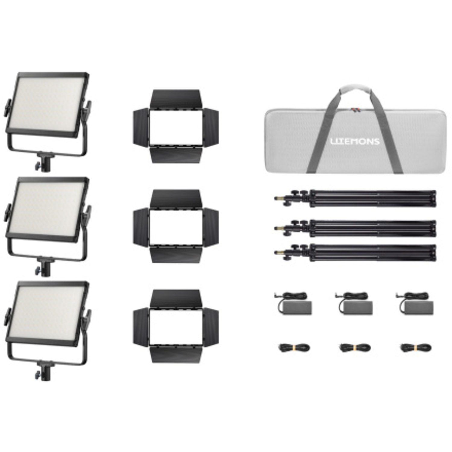 Godox Litemons LP600Bi Zweifarbiges LED-Lichtpanel 3er Kit schwarz