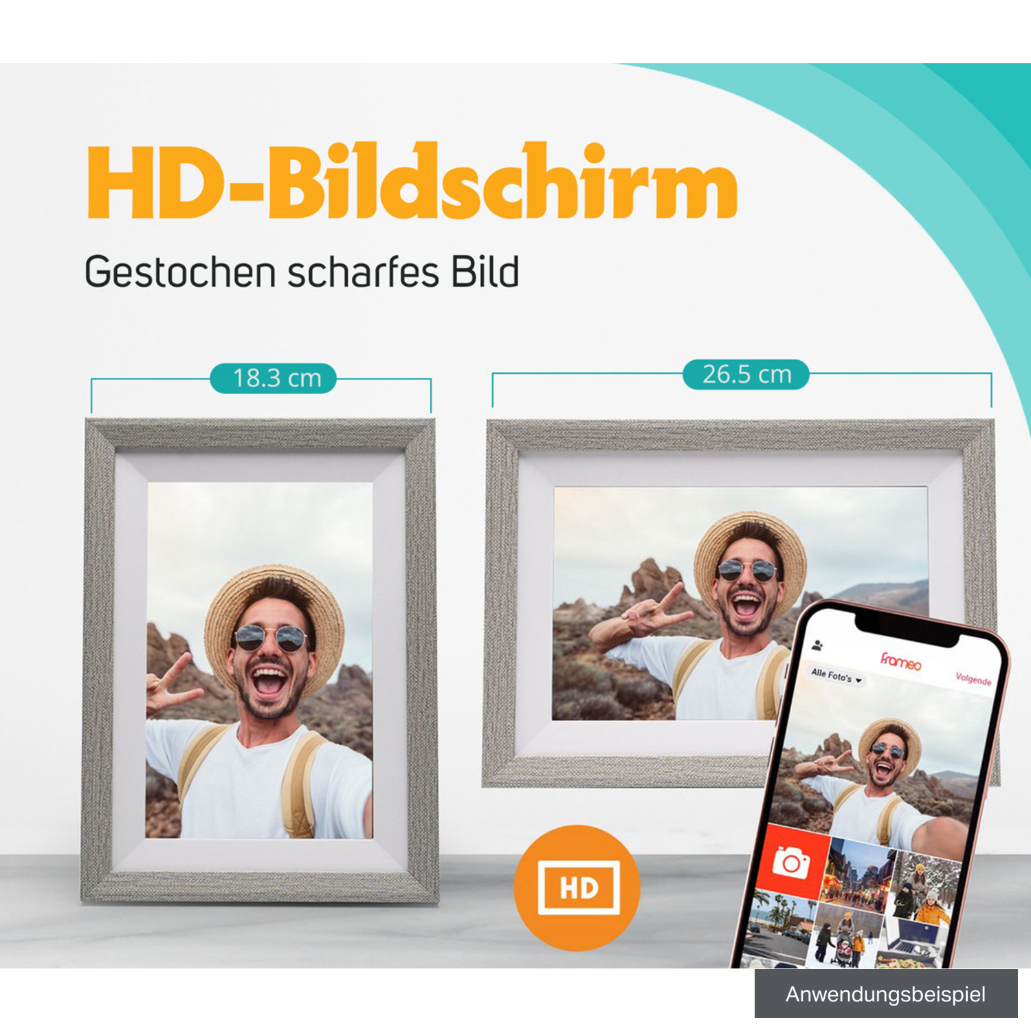 Pora&Co Digitaler Bilderrahmen WF-105T-SL 10" weiß-silber