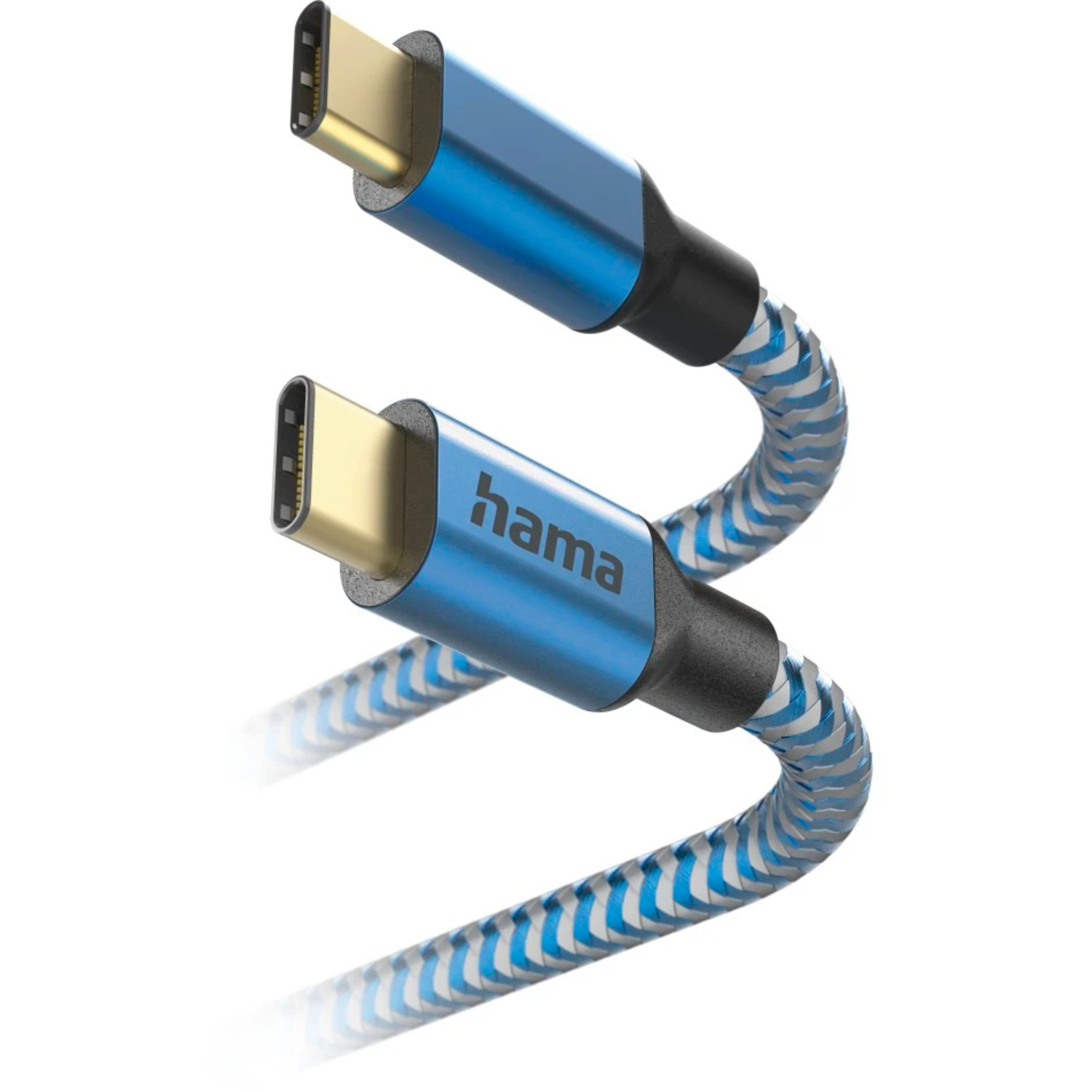 Hama Ladekabel "Reflective" USB-C-USB-C 1,5m Blau