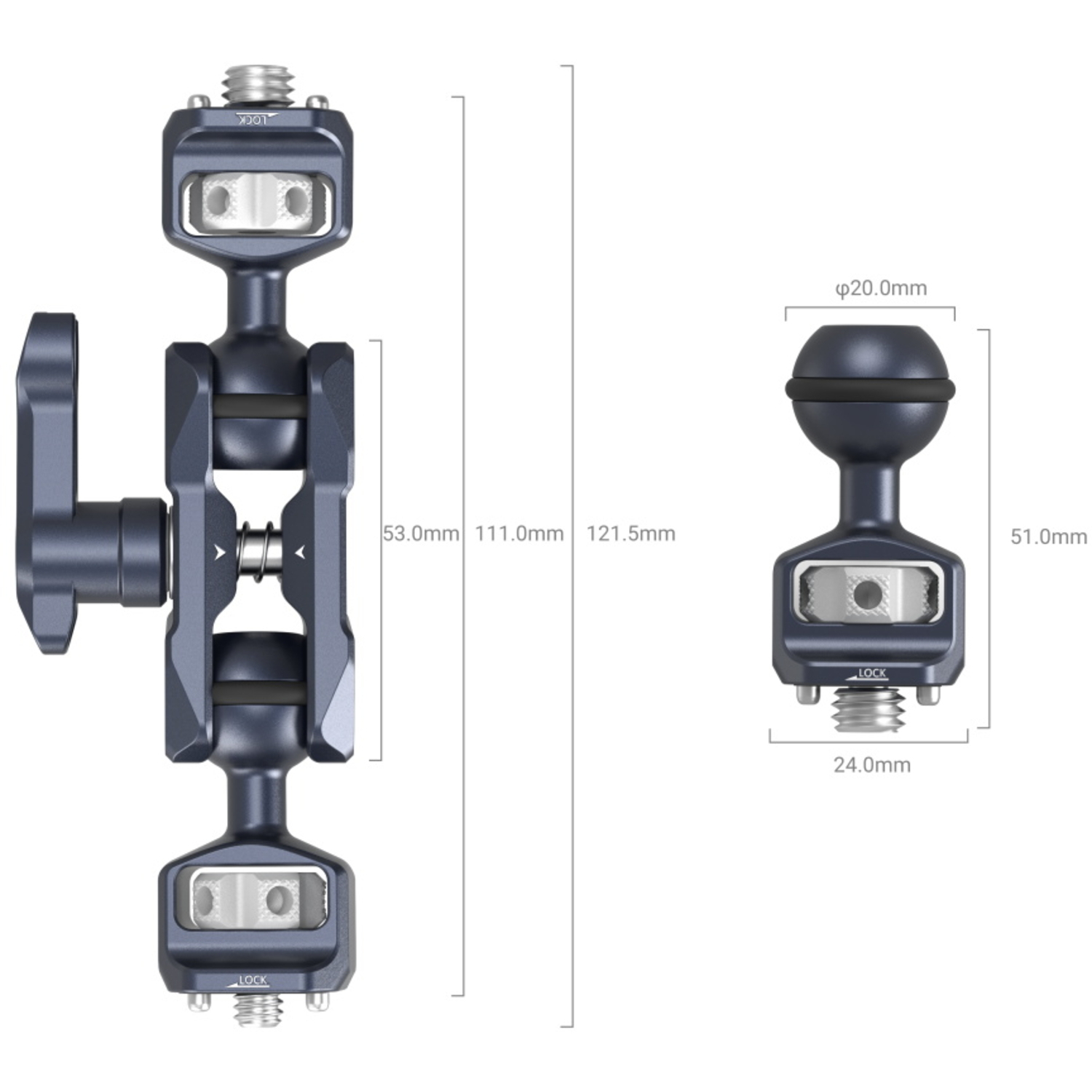 SmallRig 3874 Magic Arm mit Doppelkugelkopf