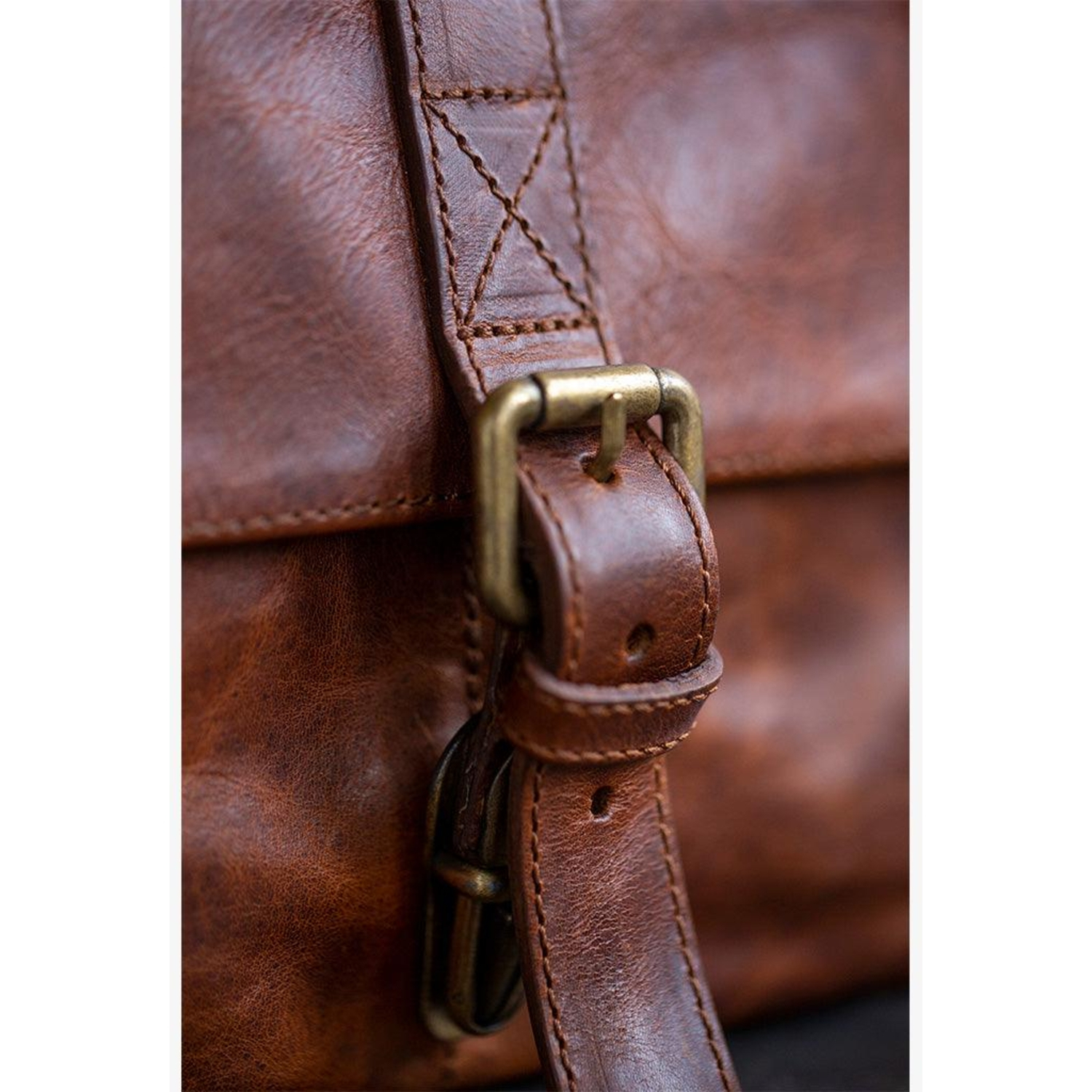 Bronkey Paris Leder Camera Bag Cognac
