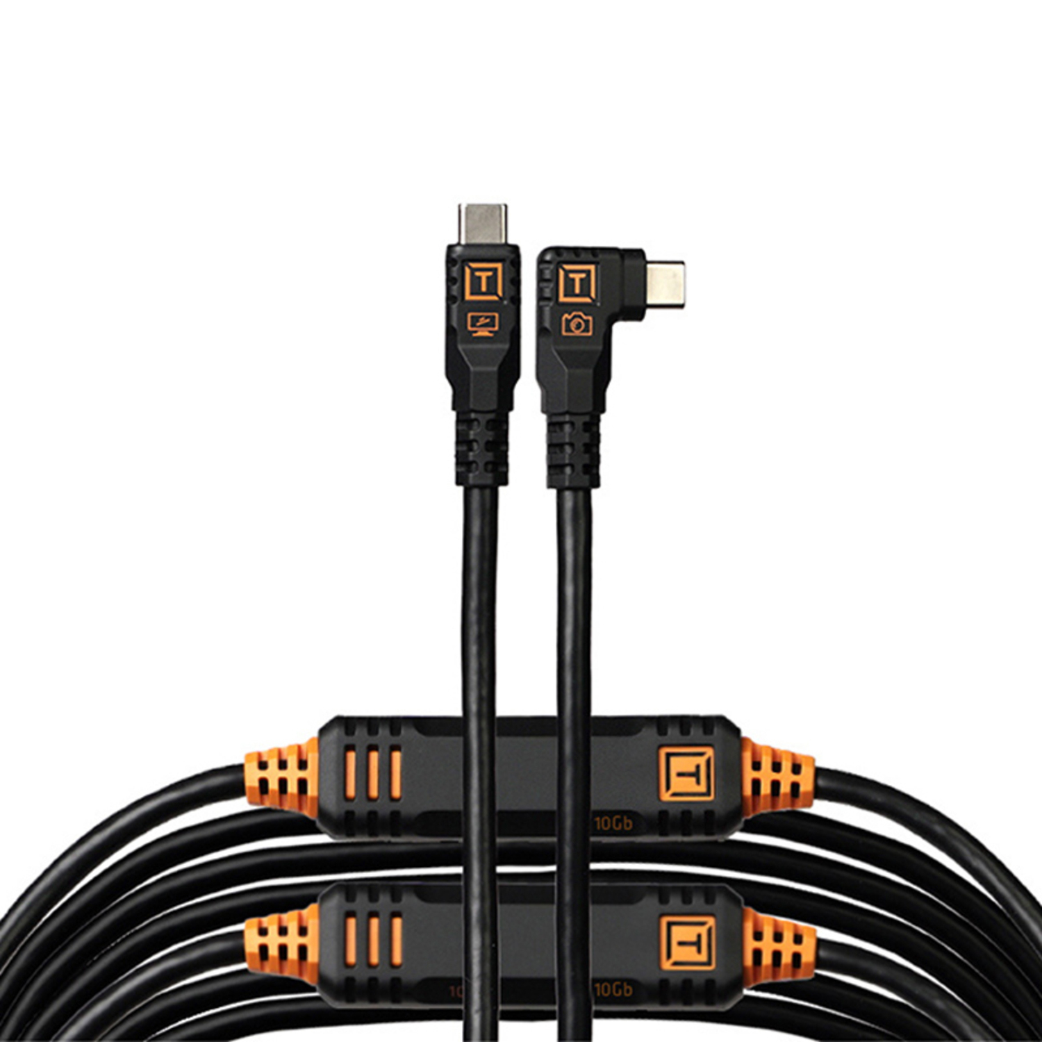 Tether Tools USB-C an USB-C rechtsgewinkelt Kabel 9,4m 10Gbps schwarz
