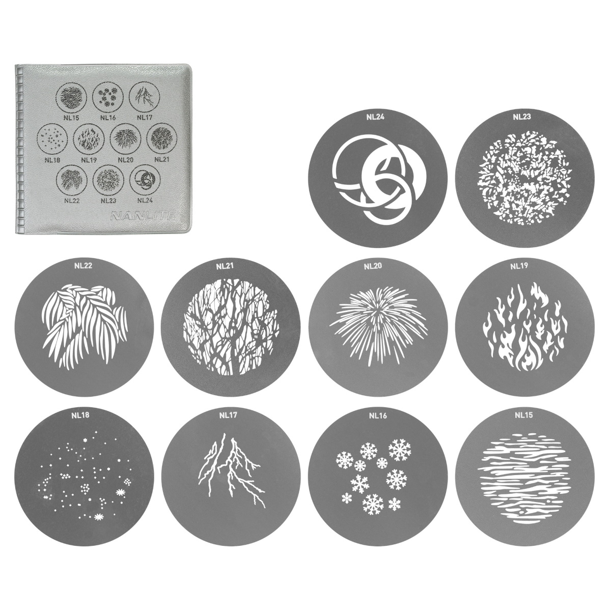 Nanlite Gobo-SET 2 für Projektionsvorsätze Forza 60/60B