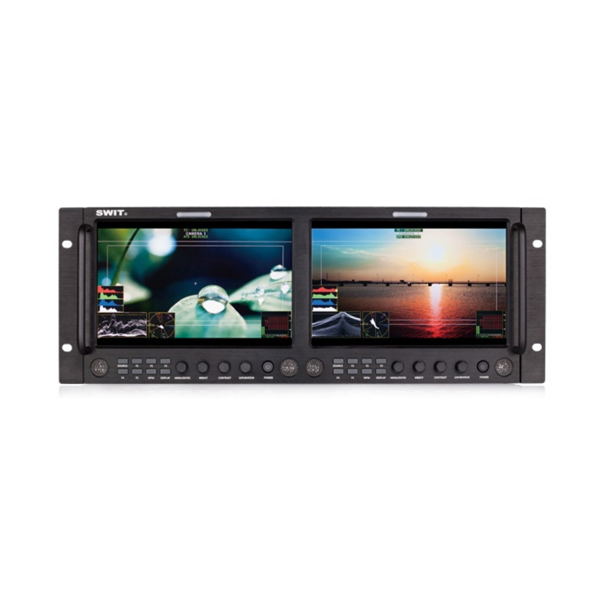 Swit Dual 9 Zoll FHD Waveform Rack LCD Monitor M-1093F