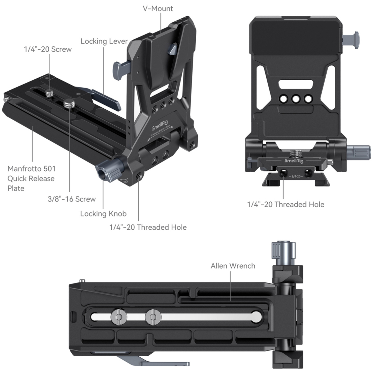 SmallRig V-Mount Akkuplatten Kit 4323 für Cinema Kameras