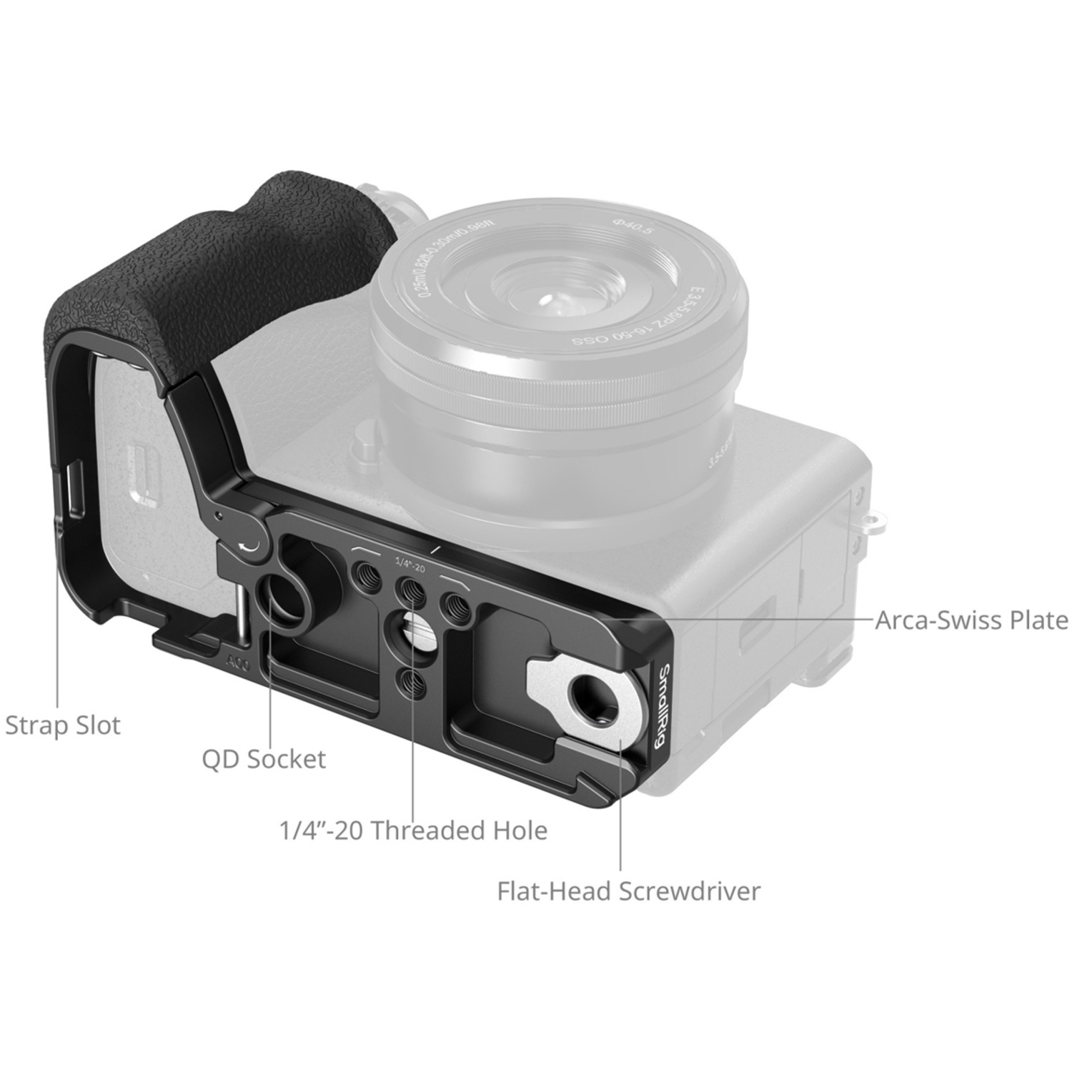 SmallRig L-förmige Montageplatte mit Silikongriff 5061 für Sony Alpha 6700