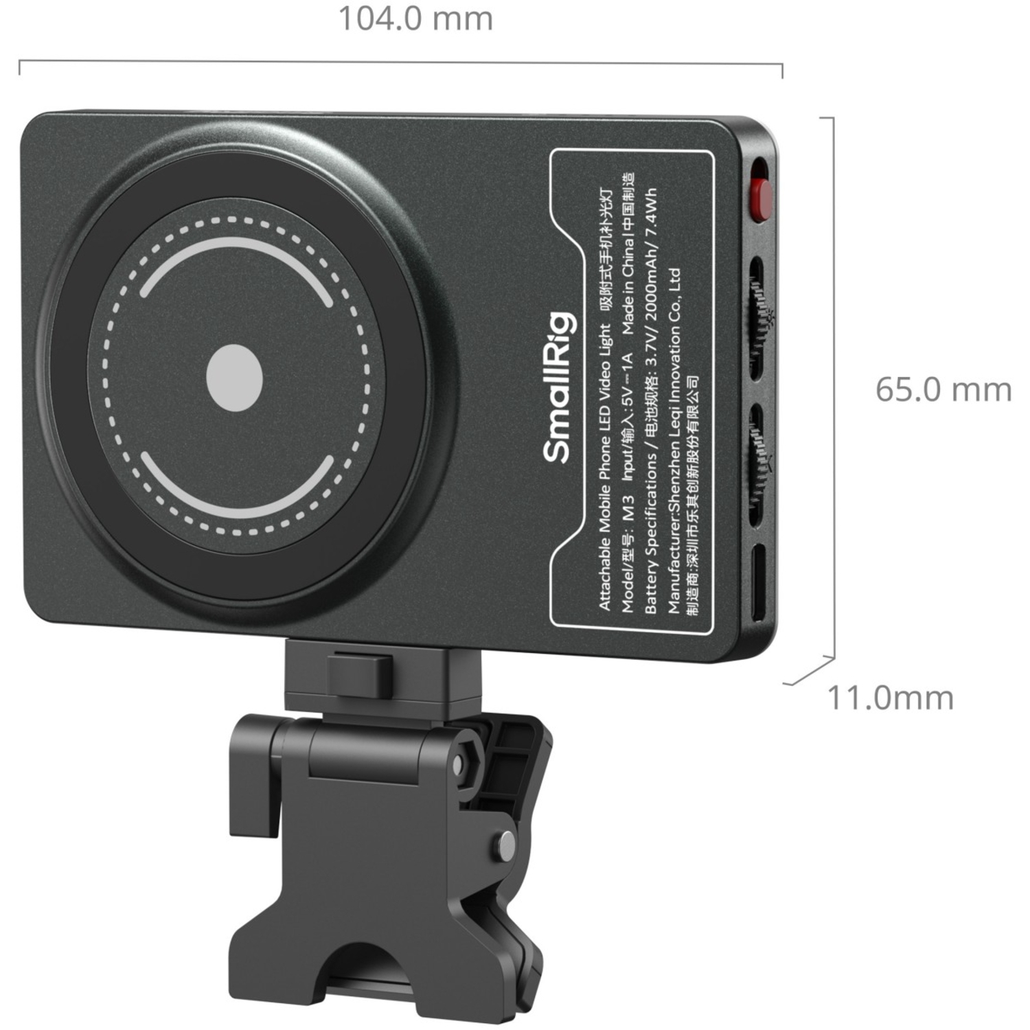 SmallRig M3 Aufsteckbares LED-Videolicht mit Clip 5505 tintenblau