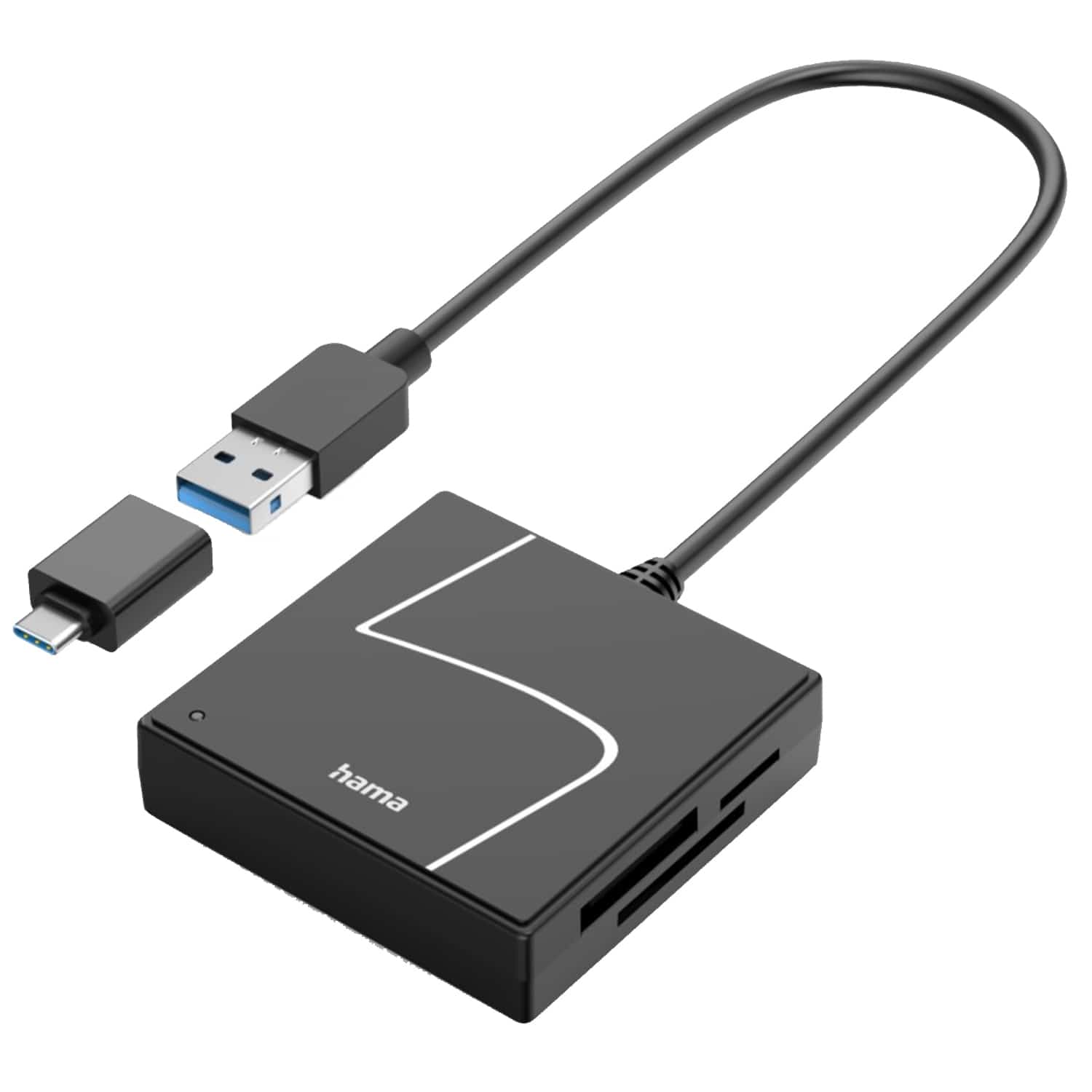 Hama USB-Kartenleser USB-A mit USB-C-Adapter
