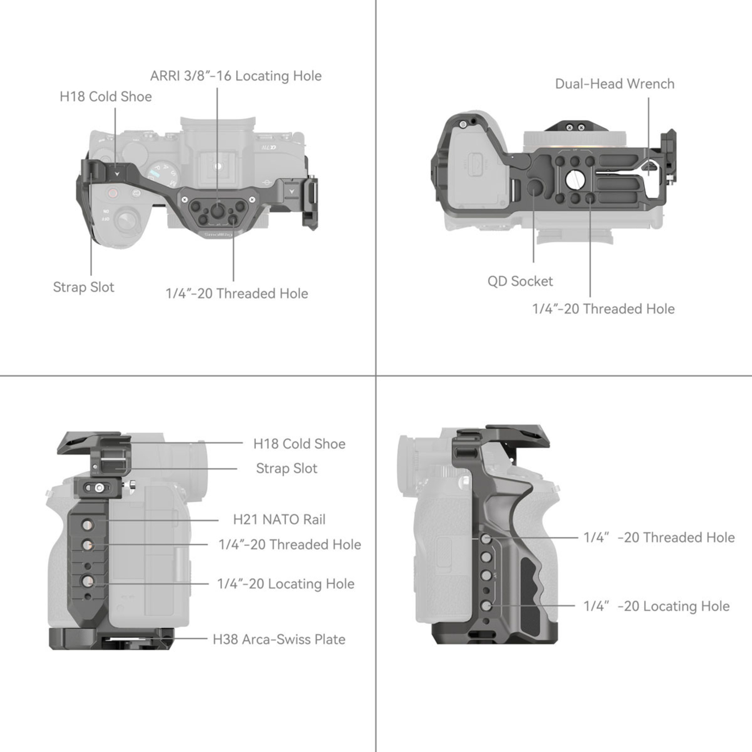 SmallRig HawkLock QR Cage 4481 für Sony 7R V, IV, 7S III