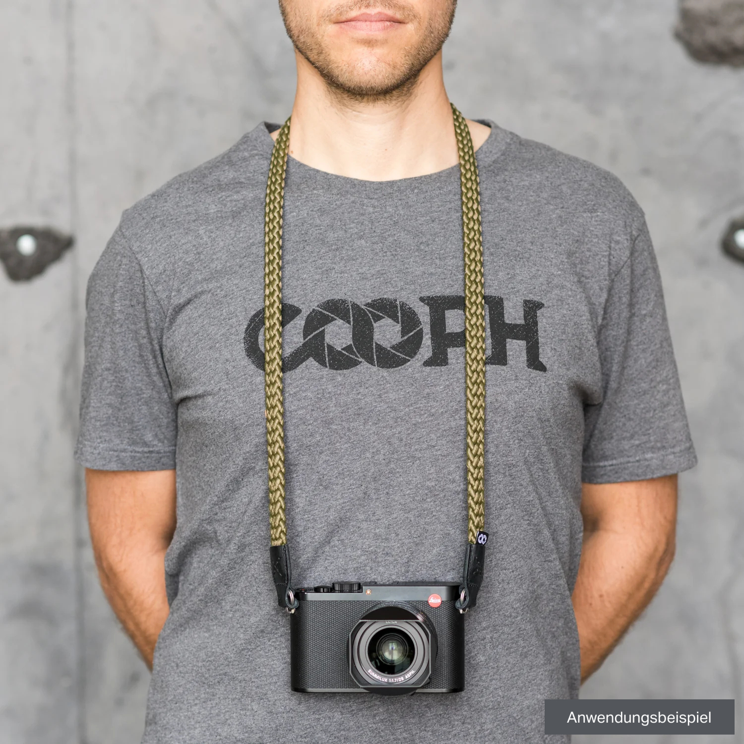 COOPH Kameragurt Braid 125cm military green