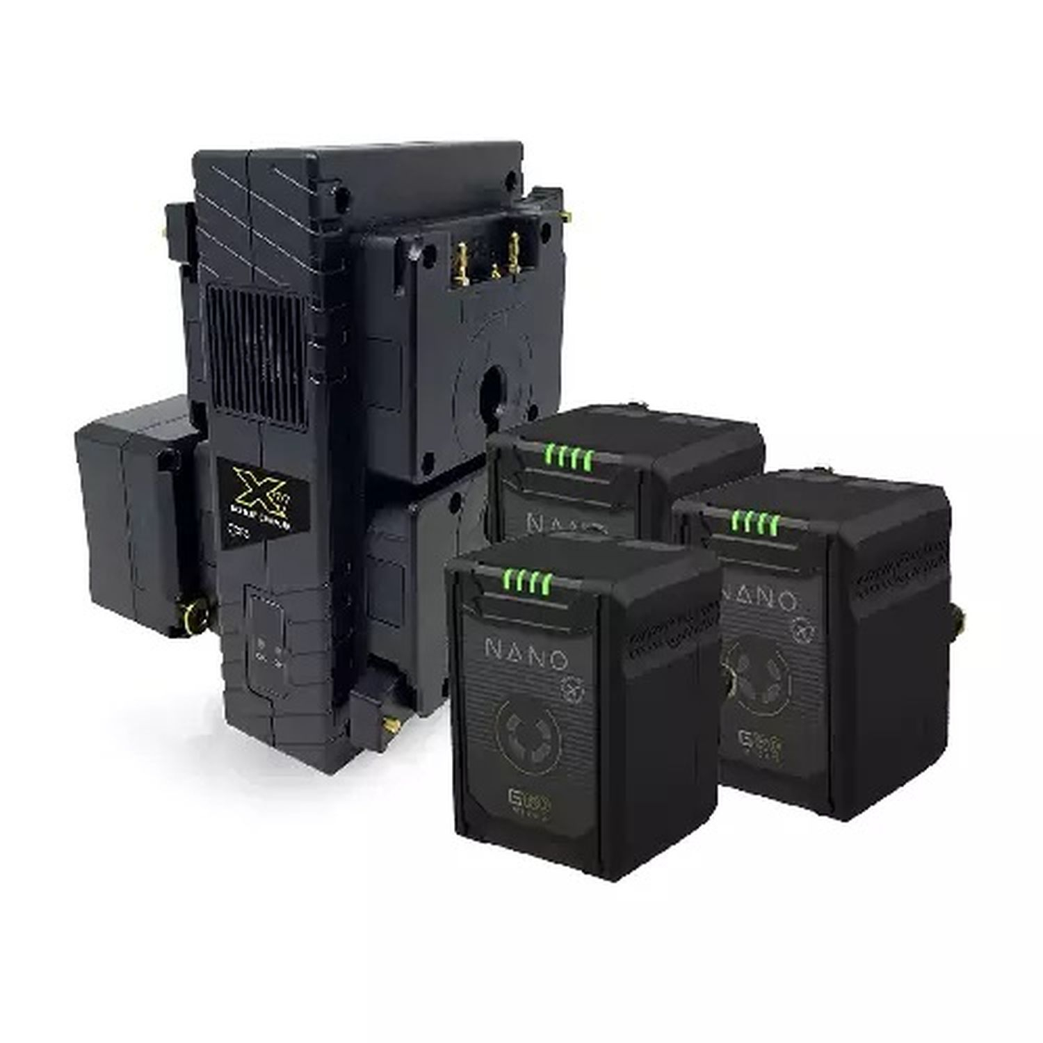 Core SWX NANO-G150K4 X4 4-fach Ladegerät mit 4 Nano Micro 150 Akkupacks in Gold Mount