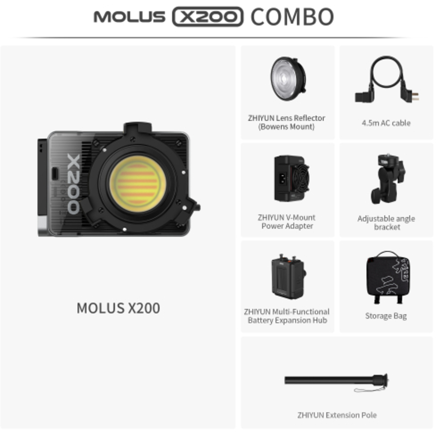 Zhiyun MOLUS X200 Bi-Color LED Leuchte Combo