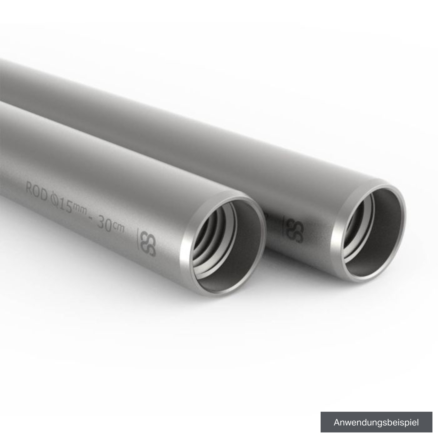 8Sinn 2x 15mm Silver Rods 10cm Länge