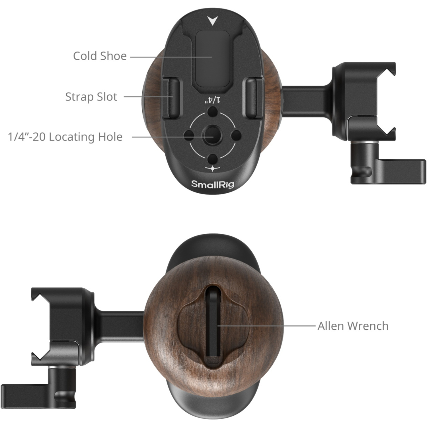 SmallRig Seitlicher Holzgriff mit NATO-Klemme 5239