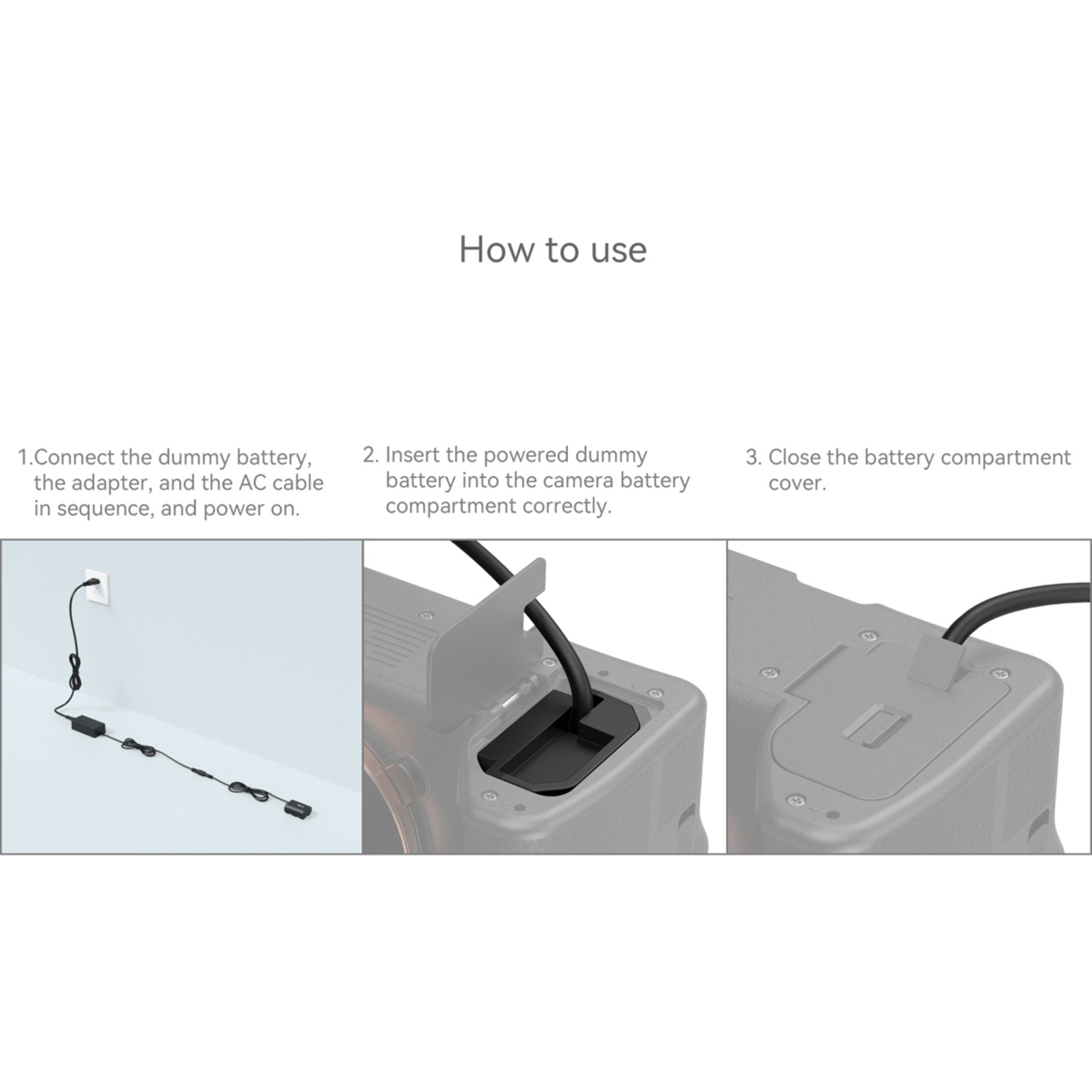 SmallRig Dummy-Batterie mit Netzadapter 4269B für Sony Akku NP-FZ100 