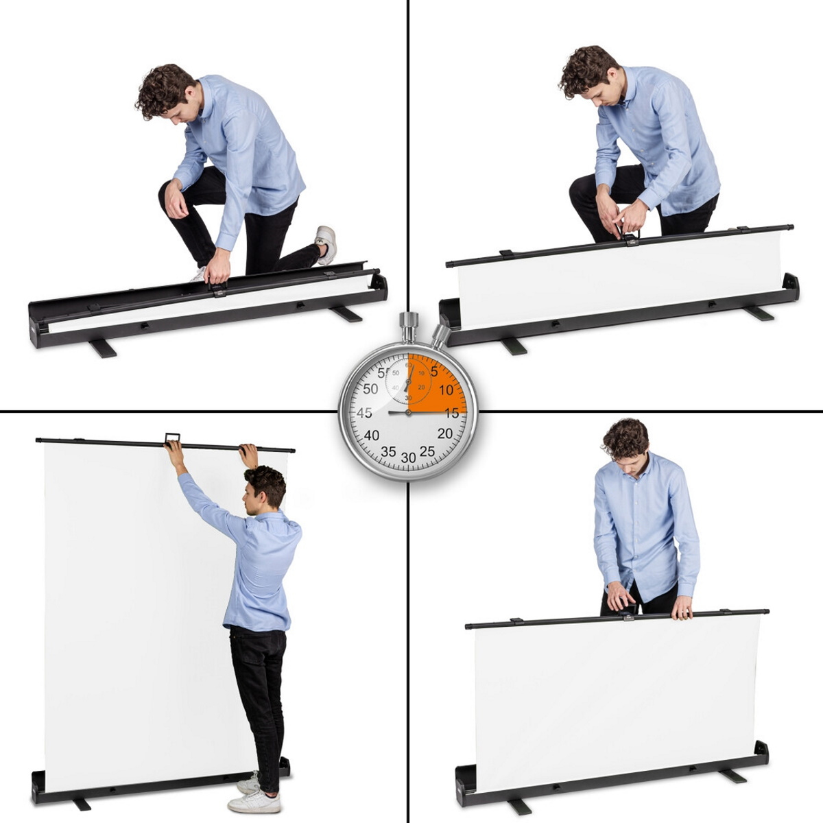 Walimex pro Roll-up Panel Hintergrund weiß 155x200 cm