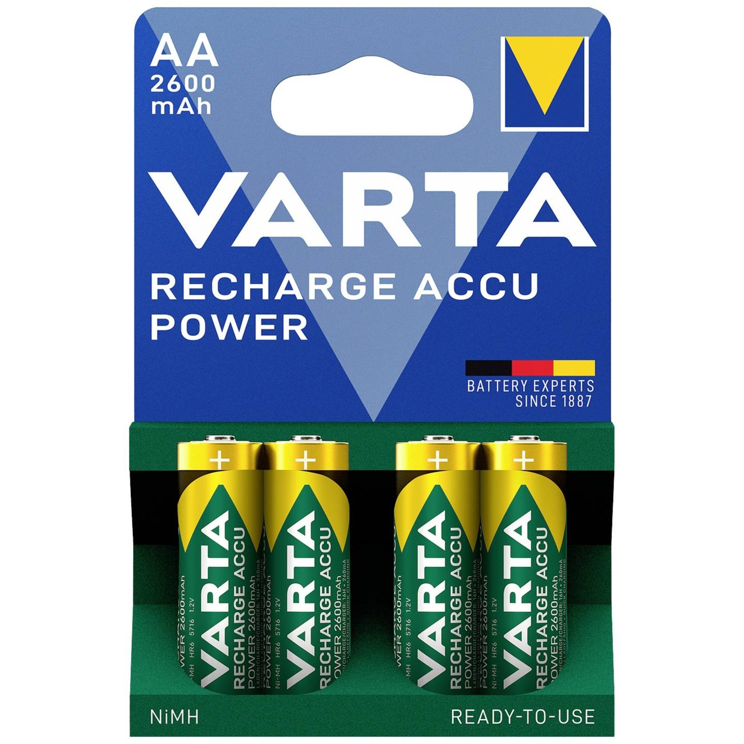 Varta Batterie Recharge Accu Power AA Mignon Ni-MH 1,2V 4er Pack