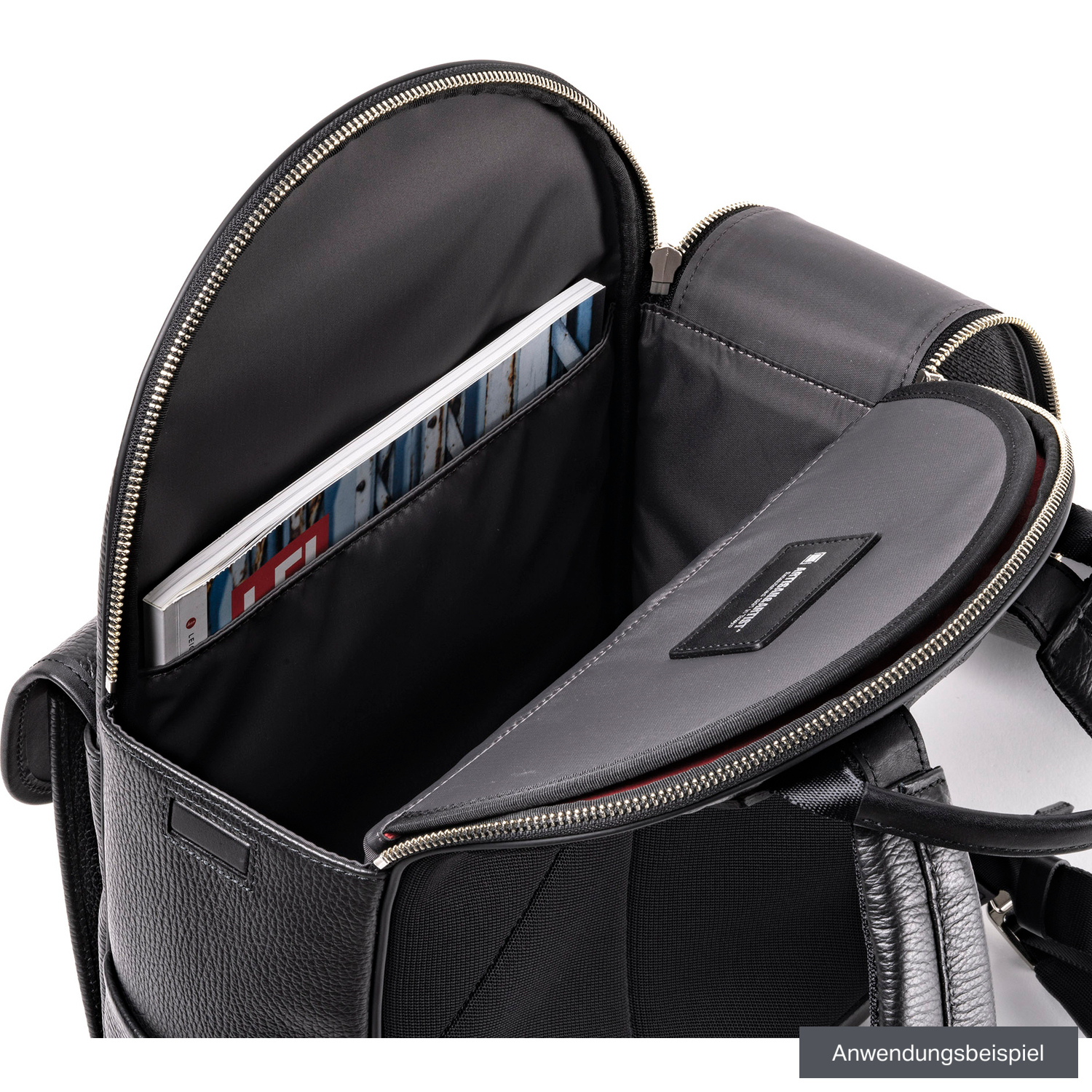 Artisan & Artist ACAM-EX0002 Premium Leder-Rucksack ''TOKYO'' schwarz