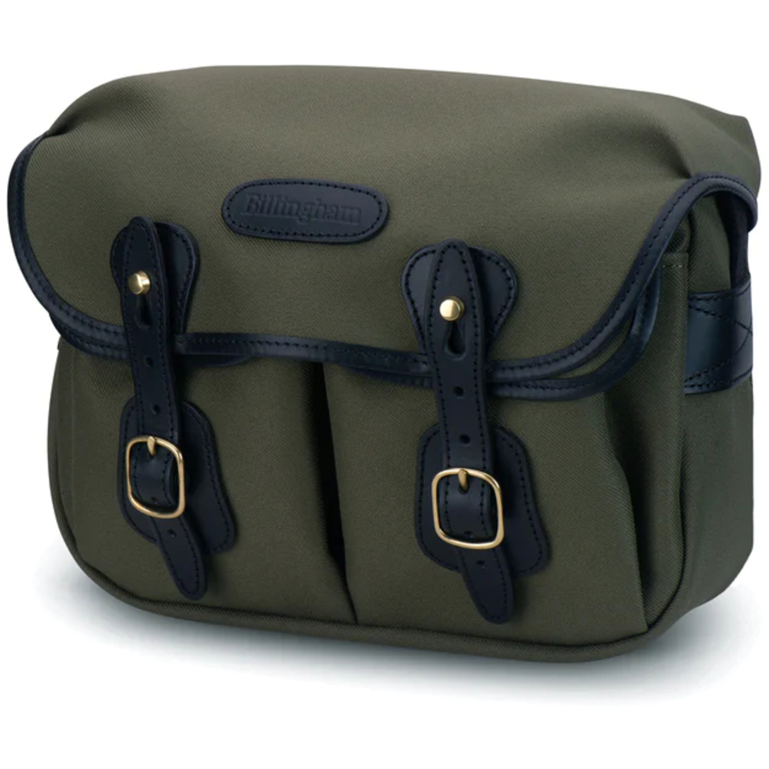 Billingham Hadley Small Kameratasche Sage FibreNyte Schwarzes Leder
