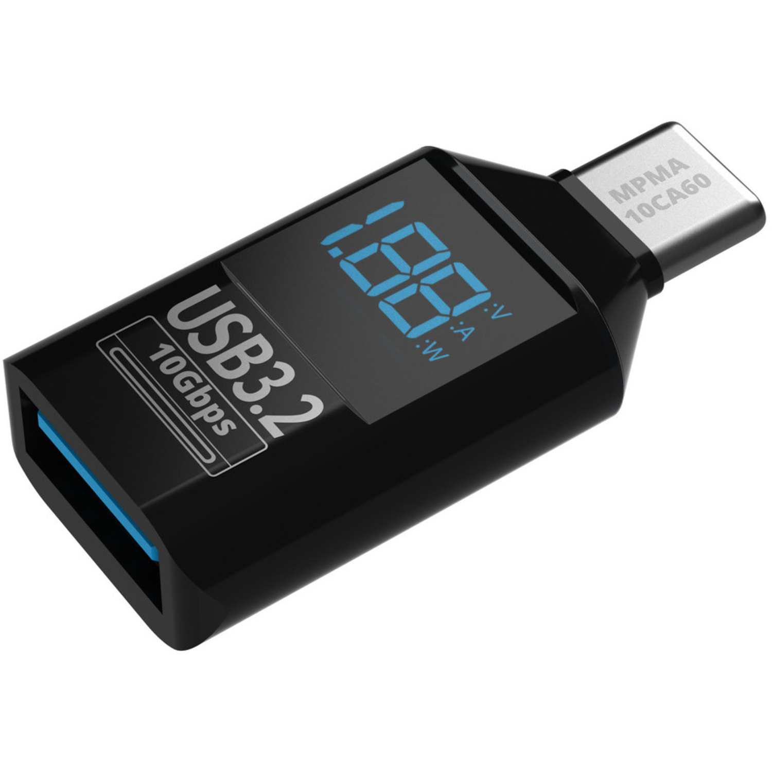Mathorn USB-Leistungsmesser-Adapter MPMA-10CA60 USB-C zu USB-A 10Gbit/s 