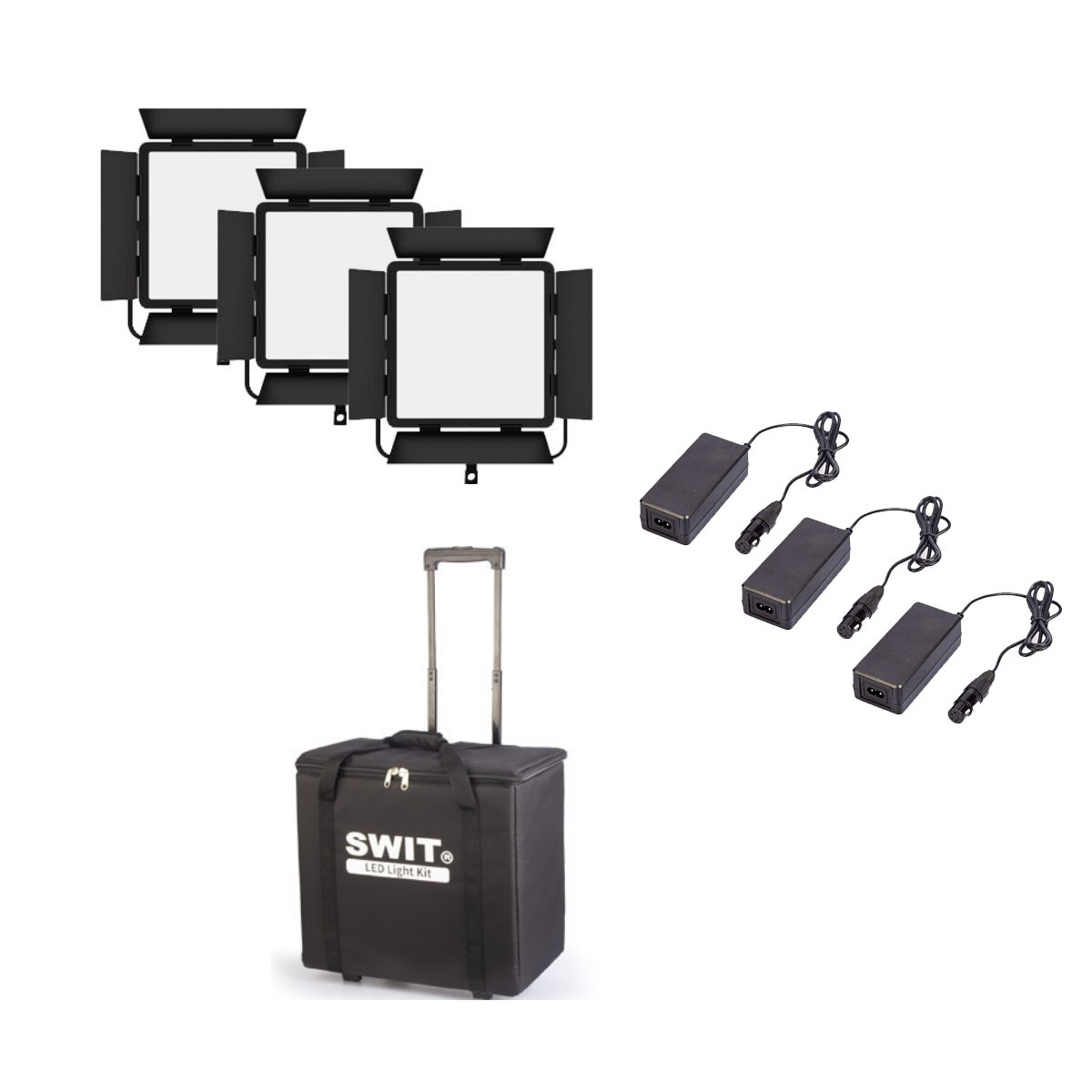 SWIT CL-60D Kit DMX Panel Light mit Stativen und Rollkoffer