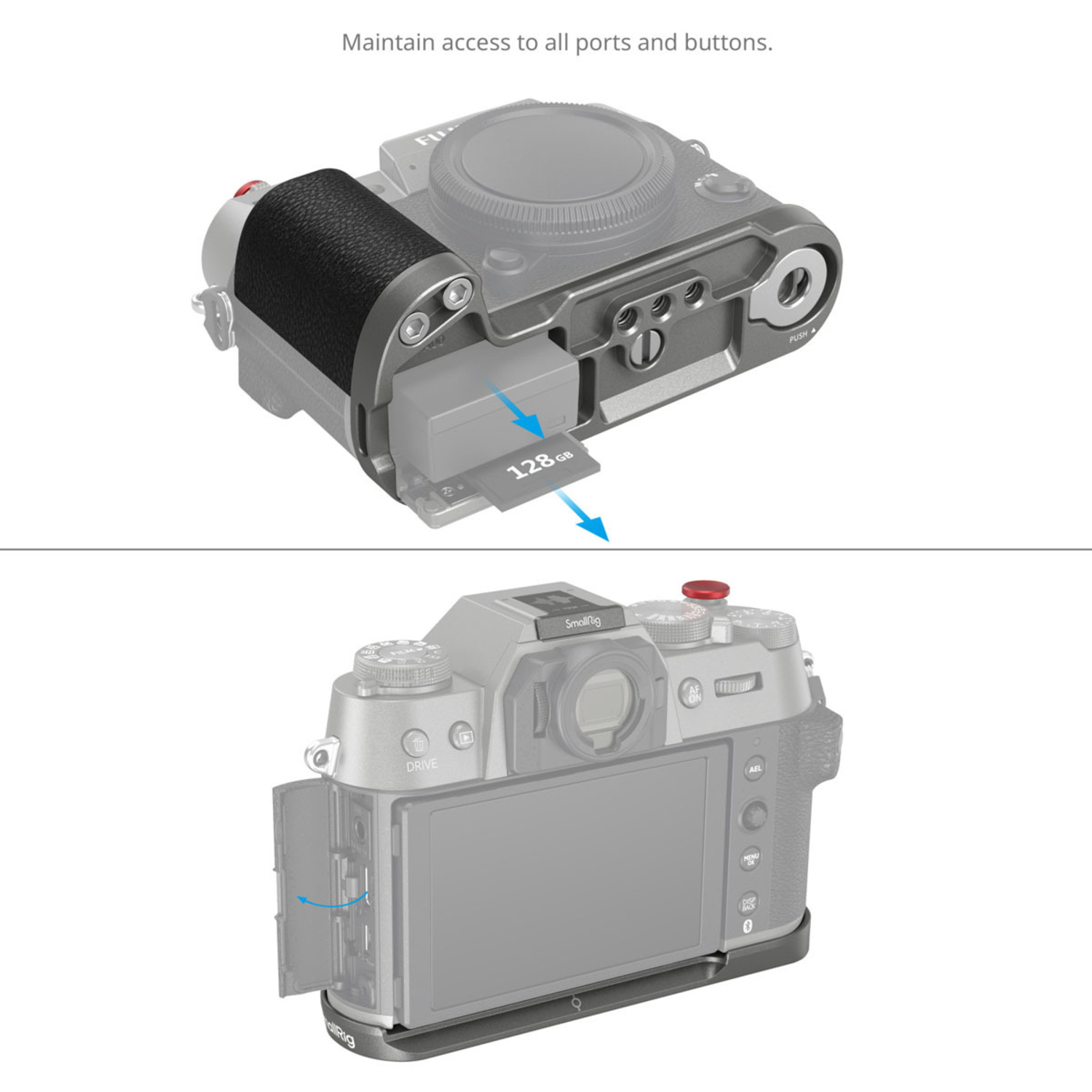 SmallRig Silicone L-Shape Handle 4712 charcoal silver für Fujifilm X-T50