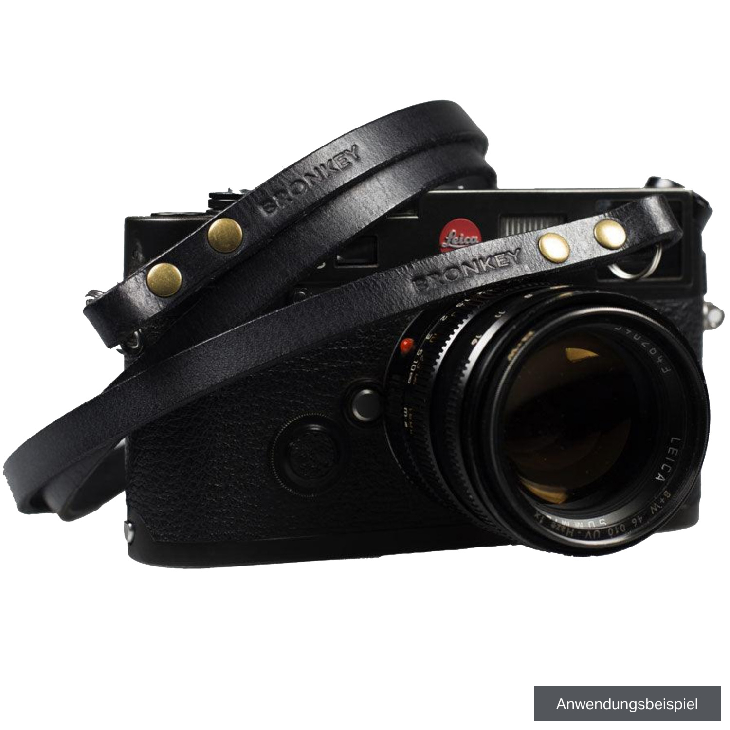Bronkey Kameragurt Berlin #101 Leder 95cm schwarz