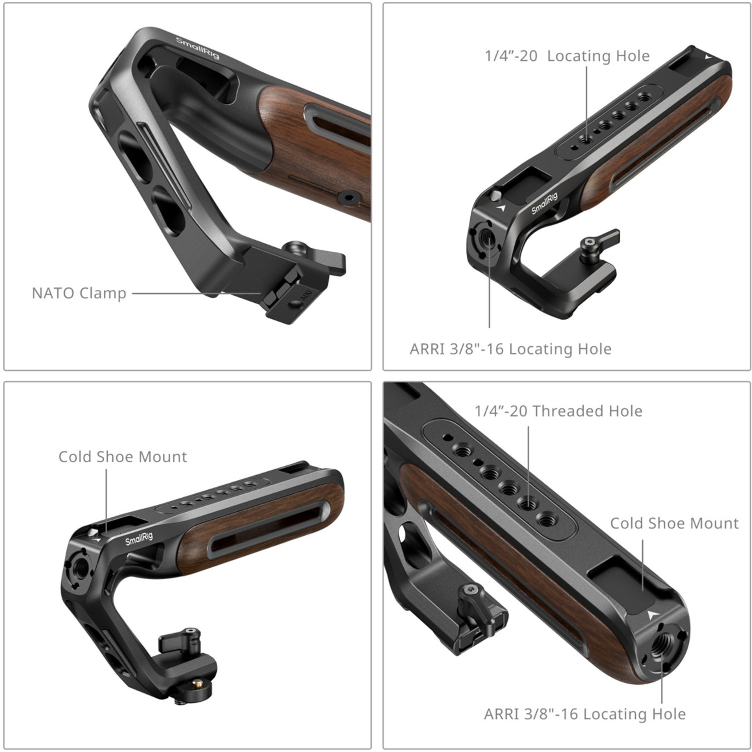 SmallRig Oberer Holz-Griff mit NATO-Klemme 5251