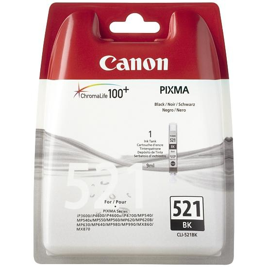 Canon Tinte schwarz CLI 521BK 9ml f. iP3600/4600/MP540