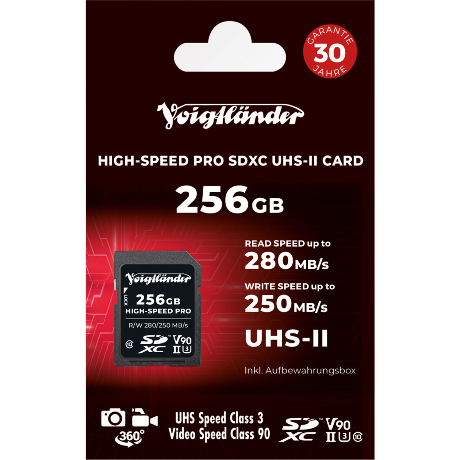 Voigtländer 256GB High-Speed Pro SDXC Class 10 UHS-II V90