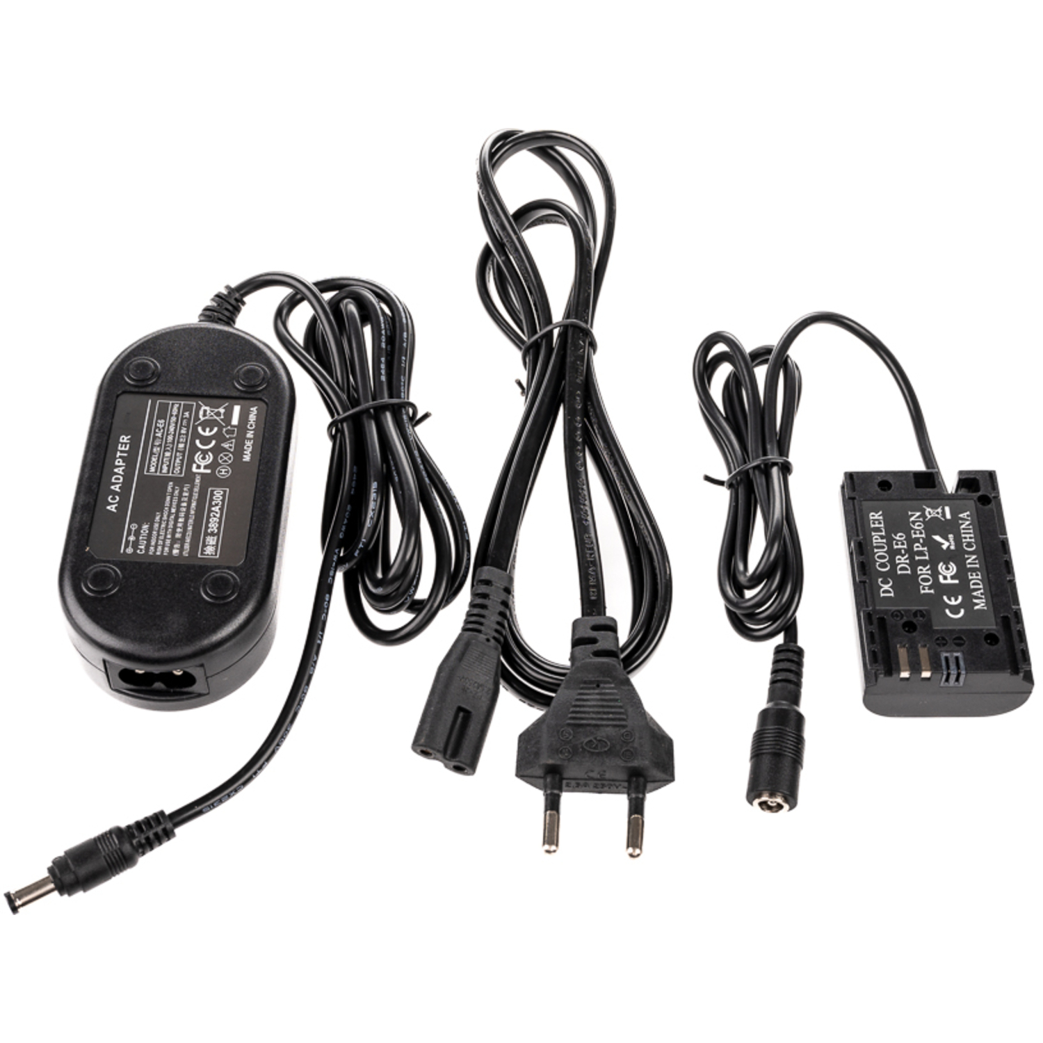 Caruba Dummy-Akku Canon LP-E6 mit AC-E6-Netzadapter
