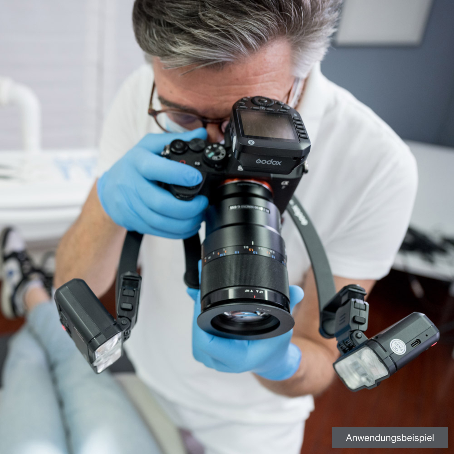 Sony Alpha 7 IV mit FE 90mm F2.8 Makro G OSS und Godox Dental Makro Blitz Set MF12-DK3