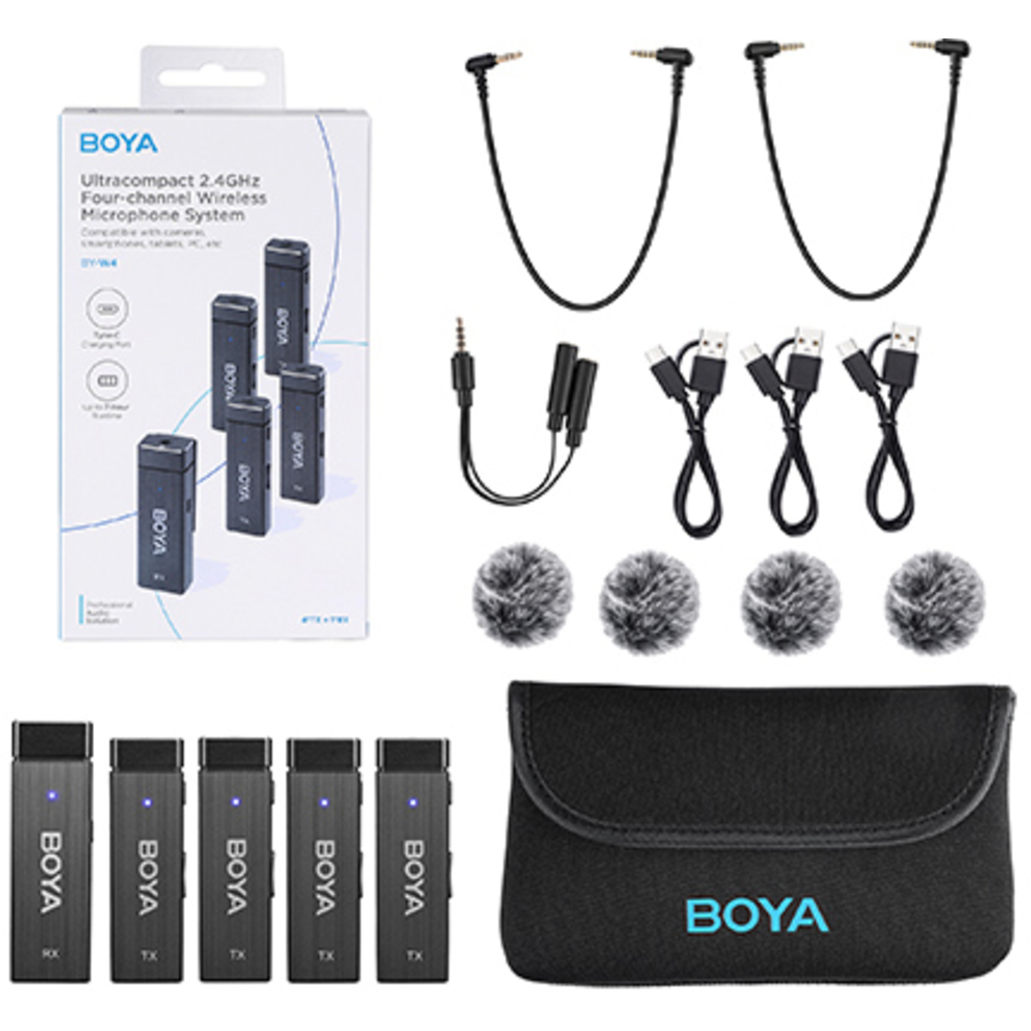 Boya BY-W4 Drahtloses 2,4-GHz-Mikrofonsystem
