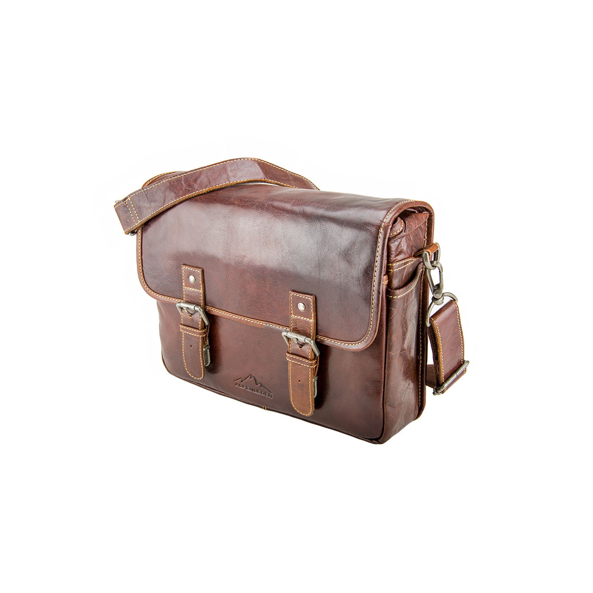 Alpenleder Kameratasche REPORTER brandy