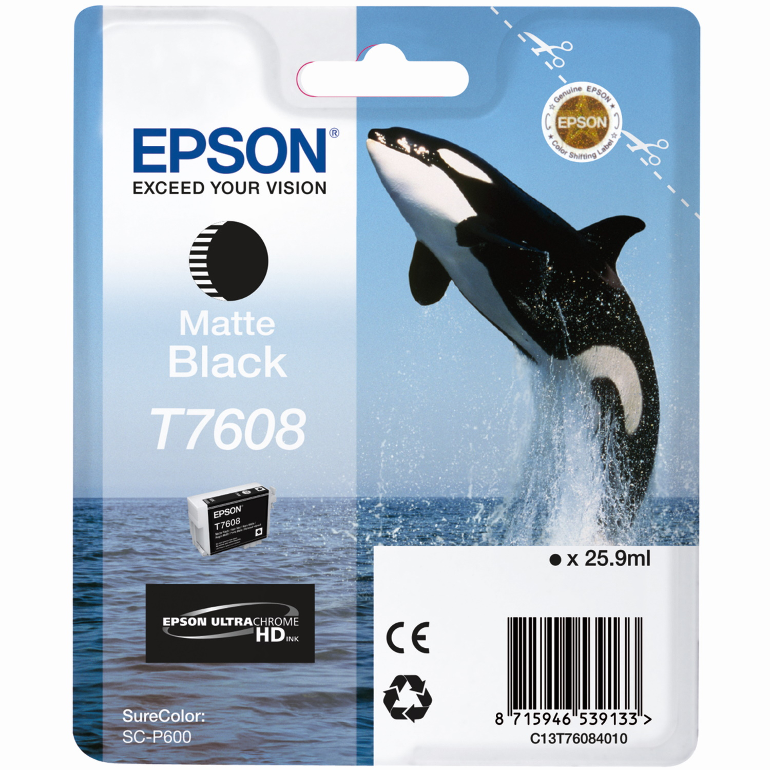 Epson Tinte T7608 25,9ml matt schwarz für Epson SC-P600
