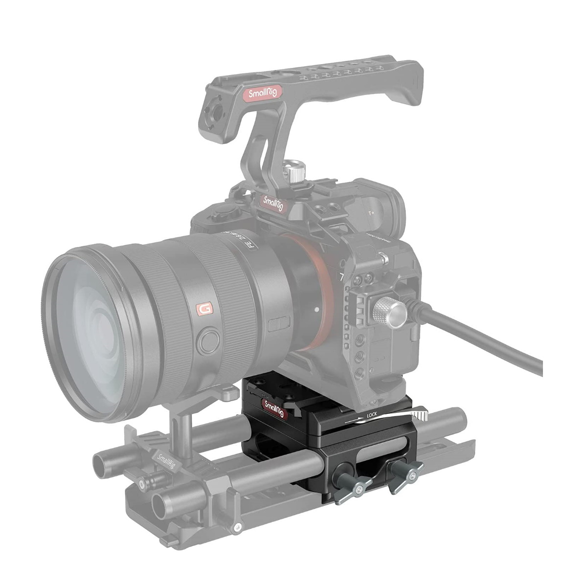 SmallRig 3067 Leichte Basisplatte mit doppelter 15mm Stangenklemme 
