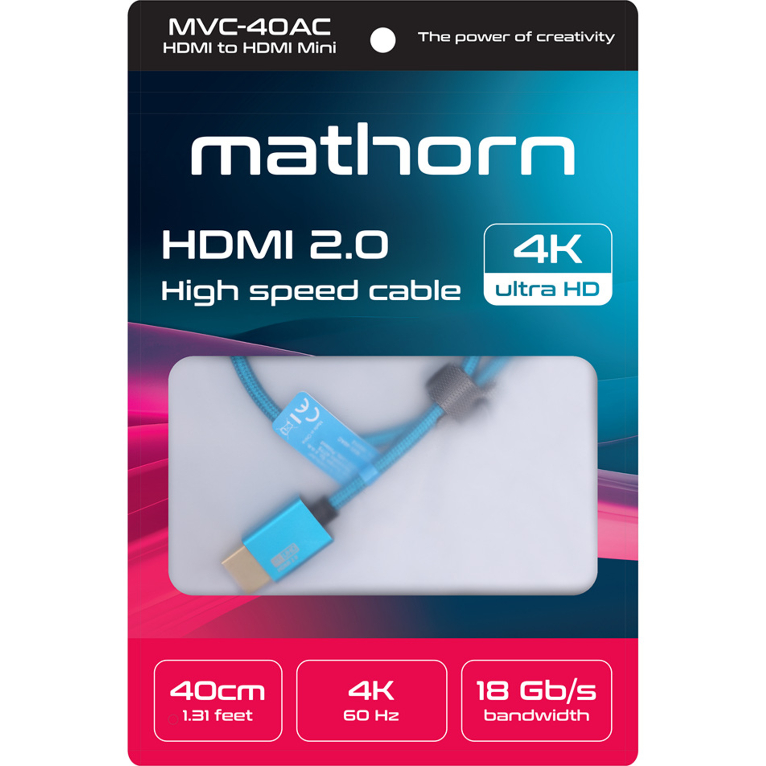 Mathorn HDMI A auf HDMI Mini C 2.0 40cm