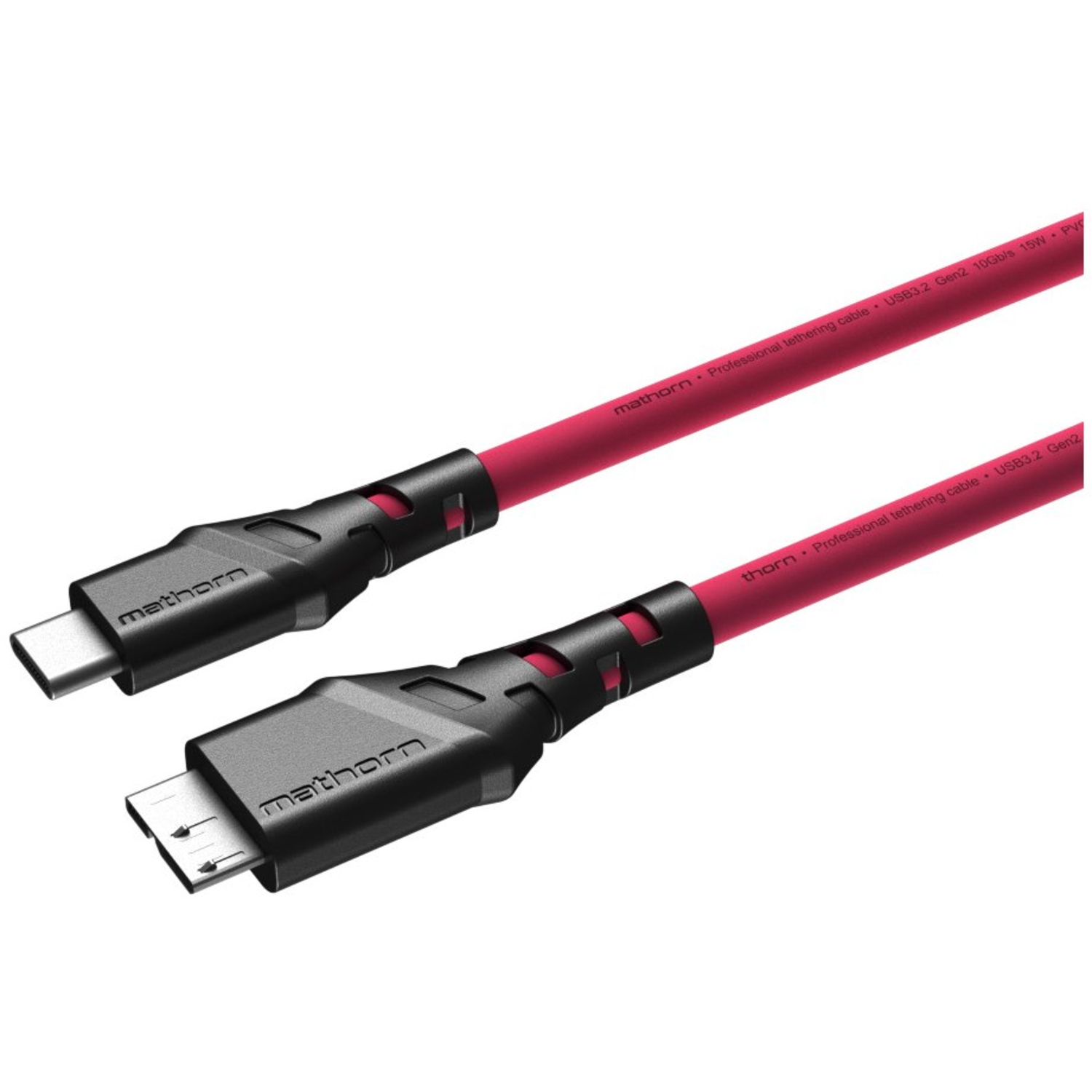 Mathorn USB C auf Micro B-Kabel 5m Magenta