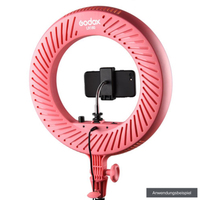 Godox LR160P - LED Ringleuchte mit Spiegel, Pink